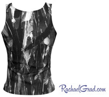 Load image into Gallery viewer, Fitted Tank Top with Black and White Artwork by Toronto Artist Rachael Grad back view