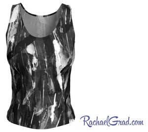 Fitted Tank Top with Black and White Artwork by Canadian Artist Rachael Grad 