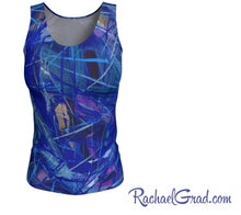 Load image into Gallery viewer, Tank Top with Blue Abstract Artwork by Toronto Artist Rachael Grad
