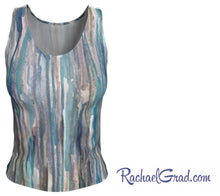Load image into Gallery viewer, Fitted Tank Top with Vertical Stripes Art by Toronto Artist Rachael Grad