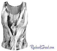 Load image into Gallery viewer, White and Black Fitted Tank Top with Art by artist Rachael Grad