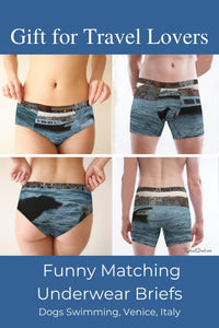 Gift for Travel Lovers: Matching Venice Dogs Underwear by Artist Rachael Grad