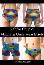 Load image into Gallery viewer, Gifts for Couples Rainbow Matching Underwear Briefs by Artist Rachael Grad