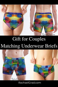 Gifts for Couples Rainbow Matching Underwear Briefs by Artist Rachael Grad