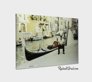 Gondolier Resting Venice Italy Art Print 12" x 18" Rachael Grad Artist
