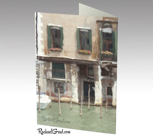 Grand Canal Venice Italy Stationery Note Card Set by Toronto Artist Rachael Grad back
