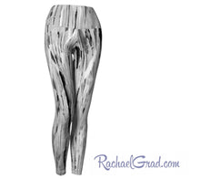Load image into Gallery viewer, Gray yoga leggings by Toronto Artist Rachael Grad front knee
