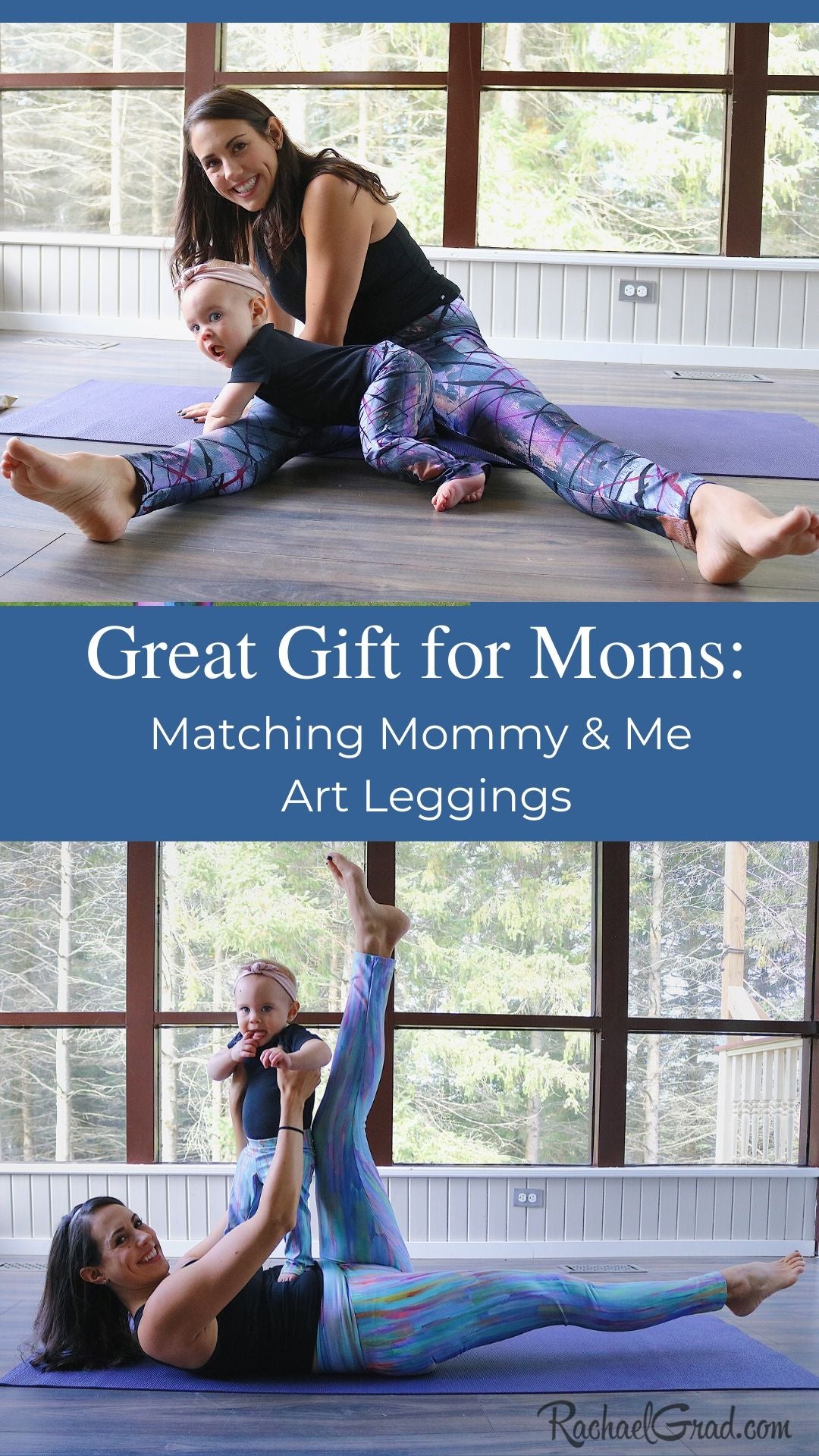Mommy and Me Matching Black Leggings by Artist Rachael Grad Artwork
