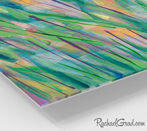 Green Grass Abstract 1 Art Print-Acrylic Print-Canadian Artist Rachael Grad