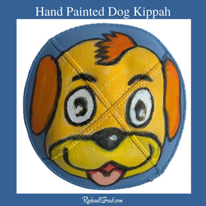 Hand Painted Dog Kippah-Canadian Artist Rachael Grad