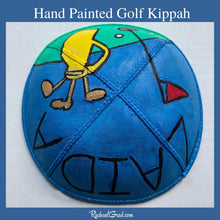 Load image into Gallery viewer, hand painted Kippah with Golf Art by Artist Rachael Grad