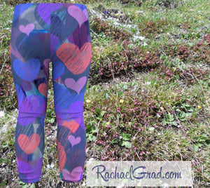 Hearts Baby Leggings by Artist Rachael Grad, Valentines Gifts for Toddlers and Kids