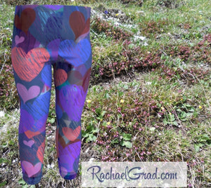 Hearts Baby Tights by Artist Rachael Grad, Valentines Gifts for Toddlers and Kids