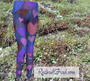Hearts Kids Leggings Matching Set with Mom by Artist Rachael Grad