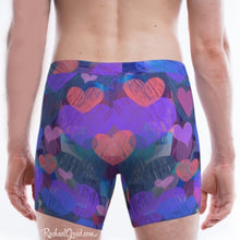 Load image into Gallery viewer, Hearts Boxer Briefs Underwear for Men by Artist Rachael Grad