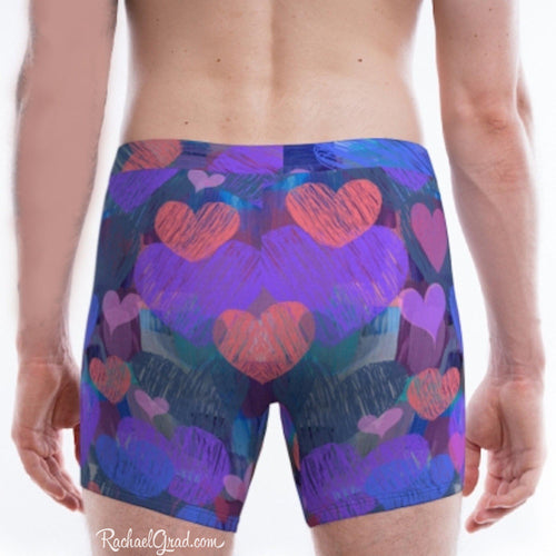 Hearts Boxer Briefs Underwear for Men by Artist Rachael Grad