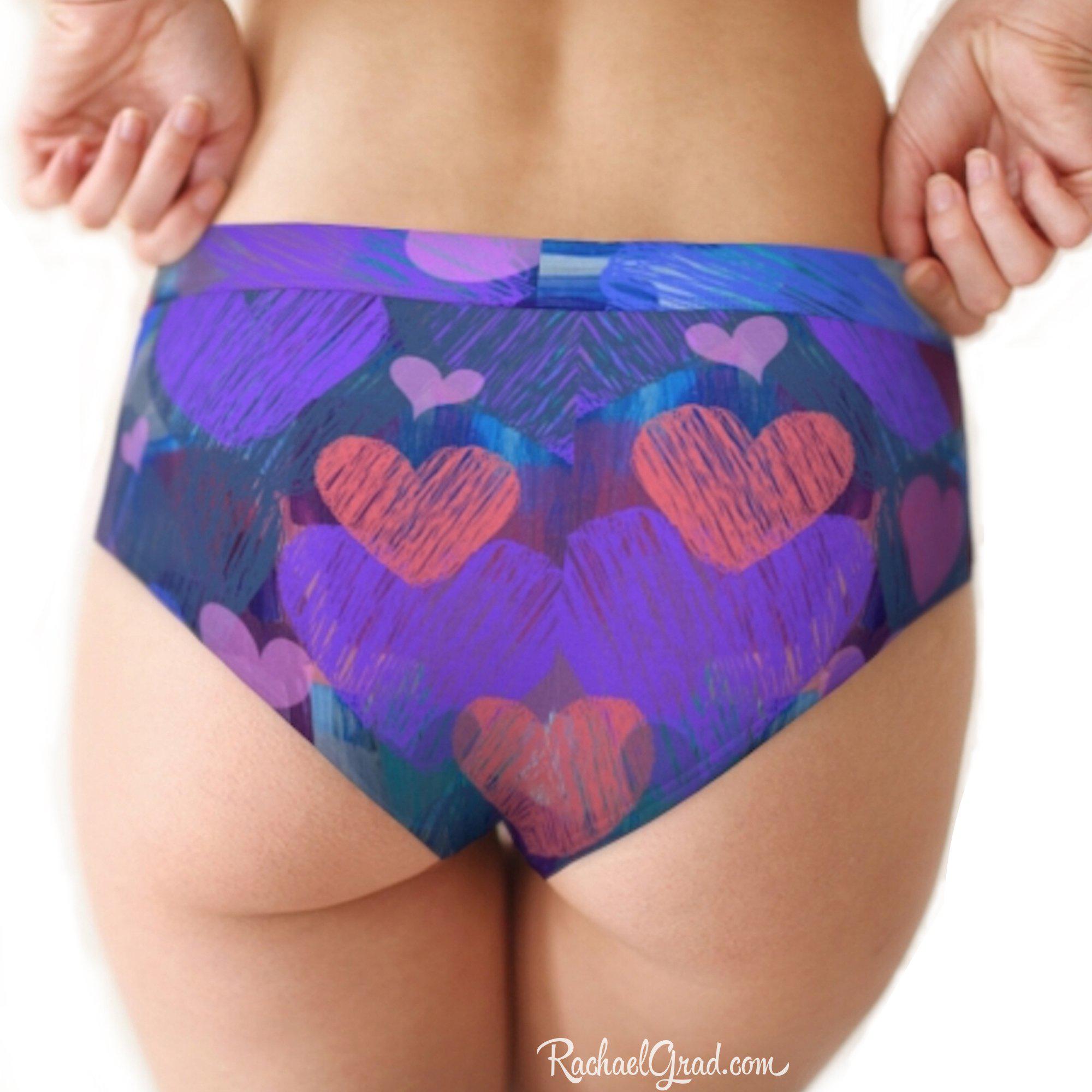  Womens Love Heart Print Ladies Underwear Panties