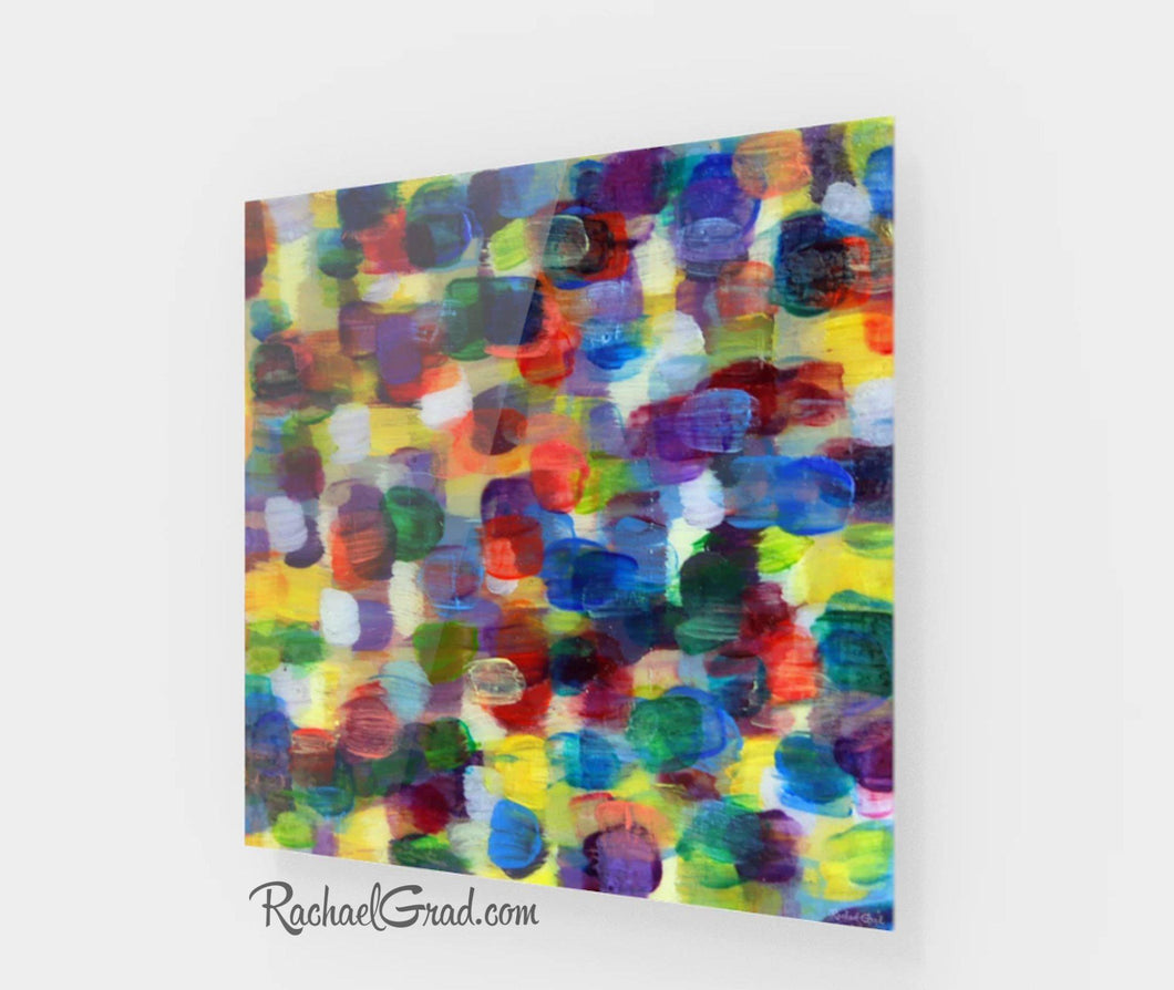 Colorful Wall Art | Square Abstract Art Prints | Yellow Purple Multicolored Abstract Art Wall Decor Colors | Colourful Prints by Artist Rachael Grad