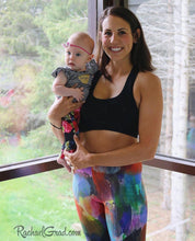 Load image into Gallery viewer, Colorful Art Leggings by Artist Rachael Grad on Mom and Baby
