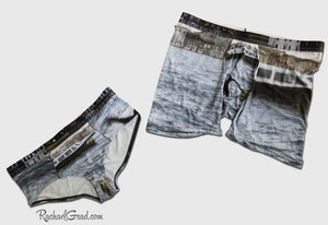 MatchingUndies for Her and Him Venice Italy Dogs Swimming by Artist Rachael Grad