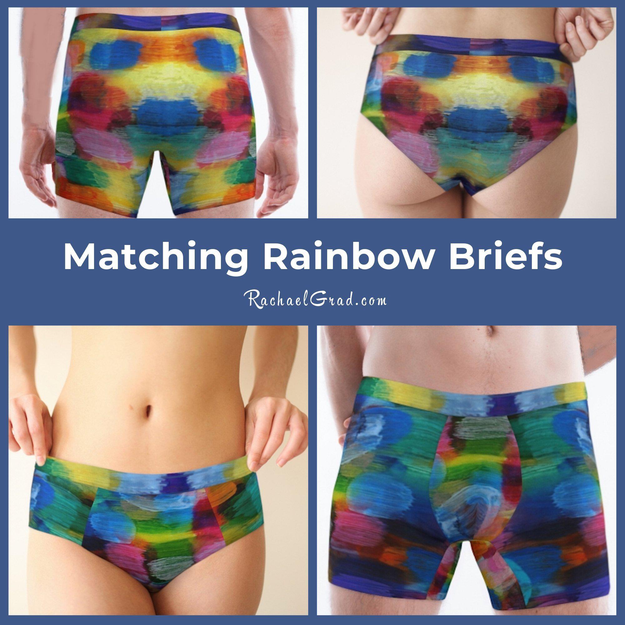 Matching Underwear Set Rainbow Colors Art, Toronto Artist Rachael Grad