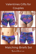 Load image into Gallery viewer, Matching Underwear Set with Valentines hearts by Artist Rachael Grad