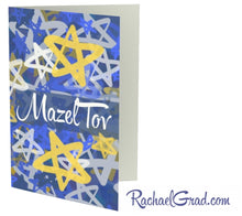 Load image into Gallery viewer, Mazel Tov stationery card by Artist Rachael Grad front view