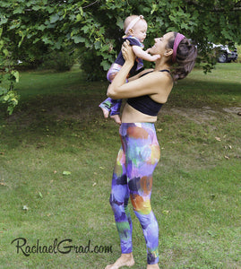 Mommy and Me Leggings by Toronto Artist Rachael Grad with Jess and Baby Rachel 
