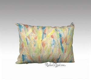 Flowers Pillows | Abstract Floral Pillow Cover | Natural Linen Pillowcase by Toronto Artist Rachael Grad