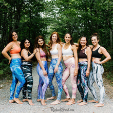 Load image into Gallery viewer, Pilates on Demand Women in art leggings by Toronto Artist Rachael Grad