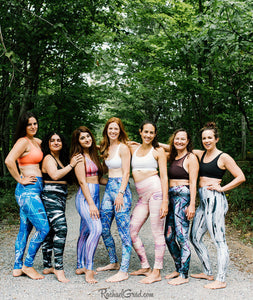 Pilates leggings by Toronto Artist Rachael Grad on group of women outside