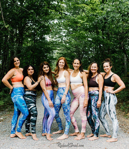 Pilates leggings by Canadian Artist Rachael Grad on group of women side view