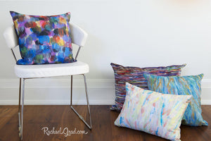 Colorful Abstract Art Pillows in a group of 4 by Canadian Artist Rachael Grad