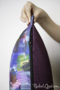 Pillowcase - Purple Blue Brushstrokes, 26 x 20-Pillows-Canadian Artist Rachael Grad