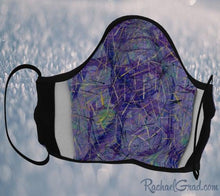 Load image into Gallery viewer, Purple Face Mask with Abstract Art by Artist Rachael Grad inside view 