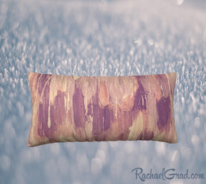 Pillowcase with Pink Purple Neutral Art by Toronto Artist Rachael Grad, back view