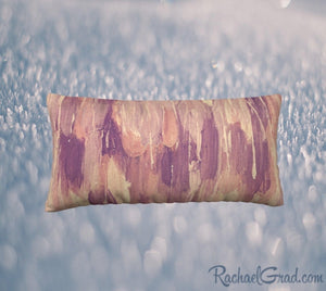 Pillowcase with Pink Purple Neutral Art by Toronto Artist Rachael Grad, front view
