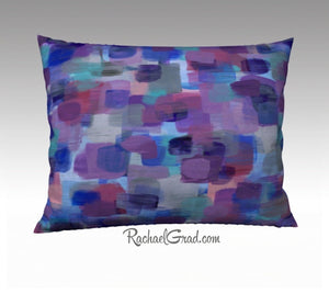Pillowcase - Purple Blue Brushstrokes, 26 x 20-Pillows-Canadian Artist Rachael Grad