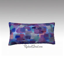 Load image into Gallery viewer, Purple Blue Pillow, Abstract Art Long Pillowcase by Artist Rachael Grad