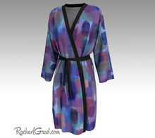 Load image into Gallery viewer, Purple Blue Bathrobe, Art Robes for Women, Holiday Gift for Her, Purple Peignoir Bathrobes by Artist Rachael Grad