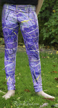 Load image into Gallery viewer, Purple Leggings for Kids by Artist Rachael Grad front view