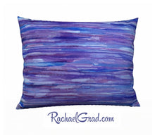 Load image into Gallery viewer, Pillowcase Purple Lines, 26 x 20 pillow by Toronto Artist Rachael Grad front