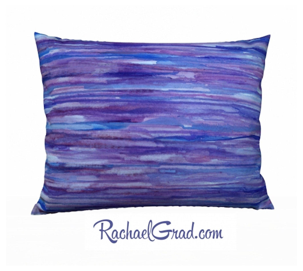 Pillowcase Purple Lines, 26 x 20 pillow by Toronto Artist Rachael Grad front
