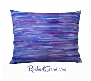 Pillowcase Purple Lines, 26 x 20 pillow by Toronto Artist Rachael Grad back
