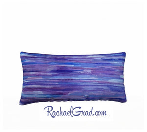 Pillowcase Purple Blue Stripes Pillows by Toronto Artist Rachael Grad back