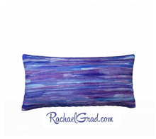 Load image into Gallery viewer, Pillowcase Purple Blue Stripes Pillows by Toronto Artist Rachael Grad front