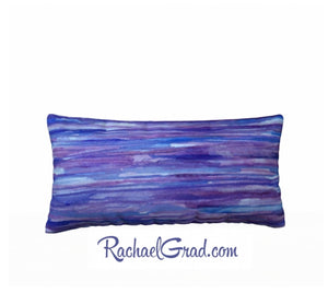 Pillowcase Purple Blue Stripes Pillows by Toronto Artist Rachael Grad front