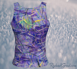 Purple Tank Top in Regular Fitted Style by Toronto Artist Rachael Grad back view