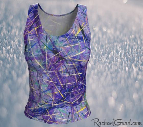 Purple Tank Top in Regular Fitted Style by Toronto Artist Rachael Grad front view