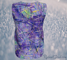 Load image into Gallery viewer, Tank Top for Women in Purple Long Style by Toronto Artist Rachael Grad back
